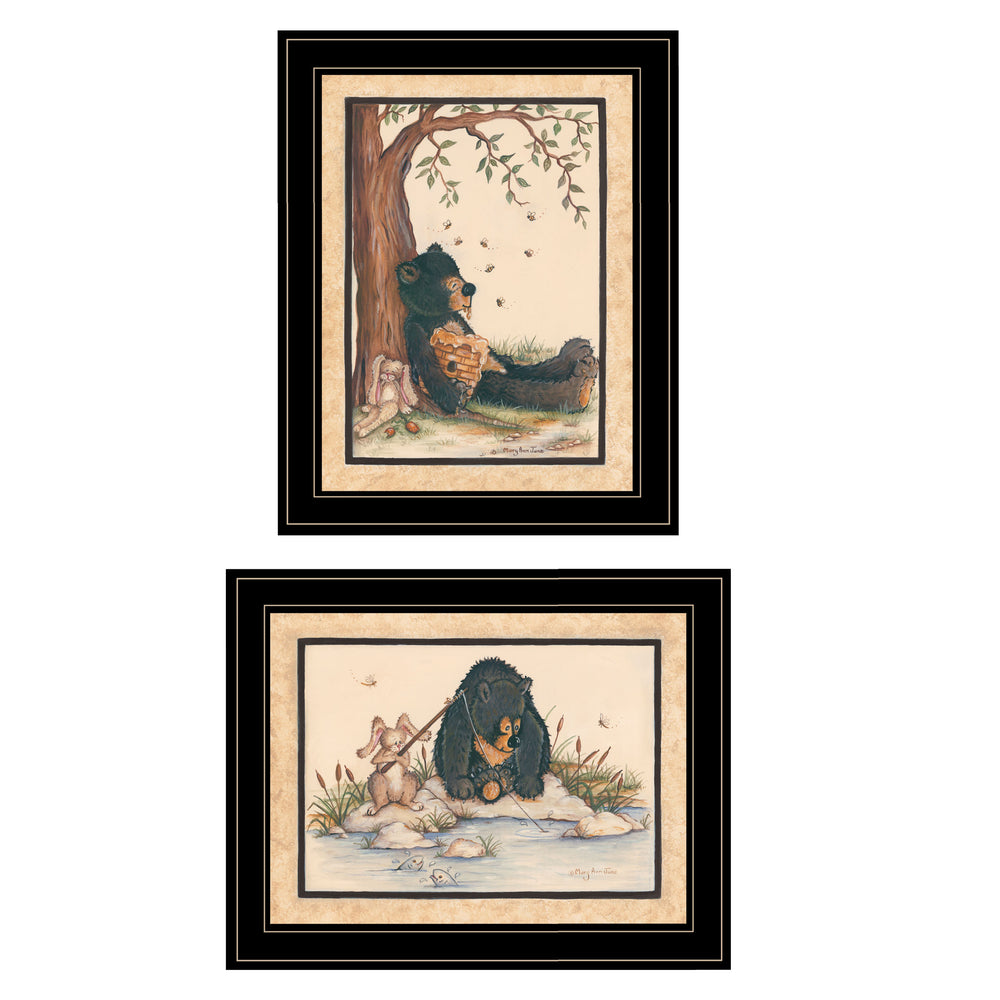 English Elm "gone Fishing" Mary June 2-piece Framed Wall Art Set for Modern Living Spaces B06787332