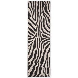Trans Ocean Liora Manne Visions I Zebra Indoor/Outdoor Handmade Pillow - Stylish Graphic Animal Print Accent Black Polyester Vafr8304348