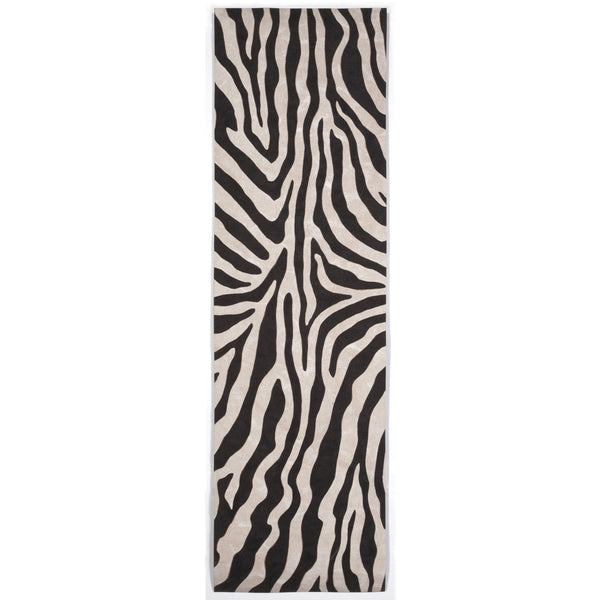 Trans Ocean Liora Manne Visions I Zebra Indoor/Outdoor Handmade Pillow - Stylish Graphic Animal Print Accent Black Polyester Vafr8304348
