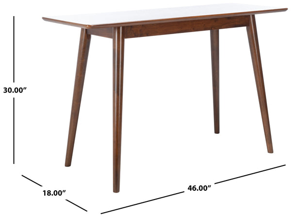 Safavieh Sasharose Makeup Table - Contemporary Mid-Century Design With Rich Walnut Finish For Stylish Spaces VAN1400A