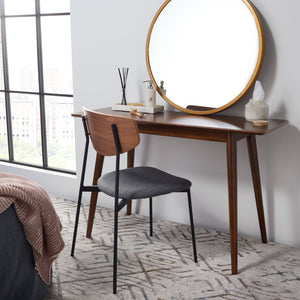 Safavieh Sasharose Makeup Table - Contemporary Mid-Century Design With Rich Walnut Finish For Stylish Spaces VAN1400A