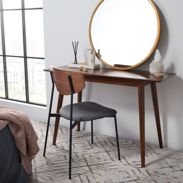 Safavieh Sasharose Makeup Table - Contemporary Mid-Century Design With Rich Walnut Finish For Stylish Spaces VAN1400A