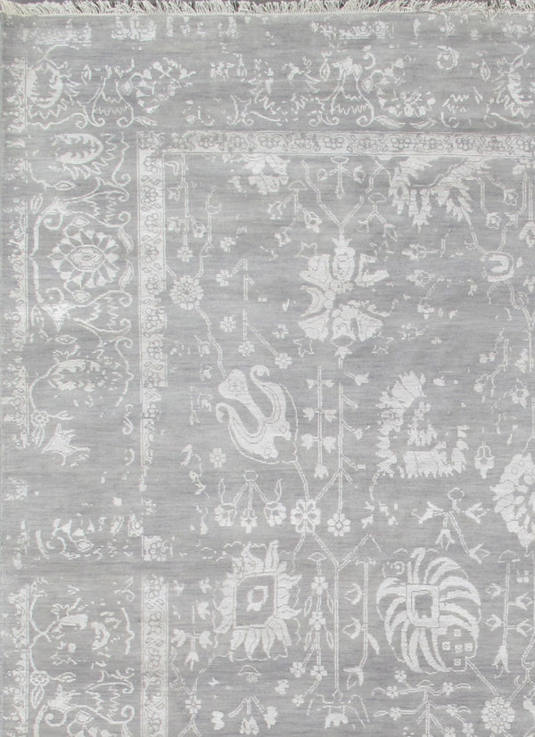 Pasargad Luxurious Hand-knotted Silk & Wool Area Rug - Stylish, Durable Elegance For Any Space   Vase-2 8x10