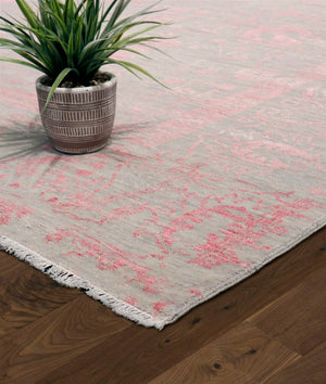Pasargad Luxurious Hand-knotted Silk & Wool Area Rug - Stylish, Durable Elegance For Any Space   Vase-3bp 10x14