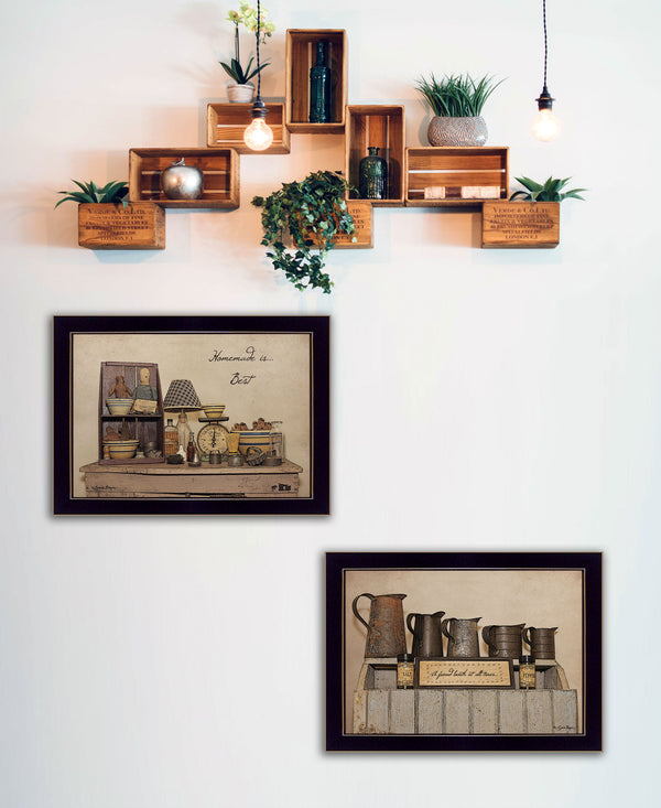 English Elm "homemade is Best" Susie Boyer 2 Panel Framed Wall Art for Farmhouse Kitchen Decor B06788304