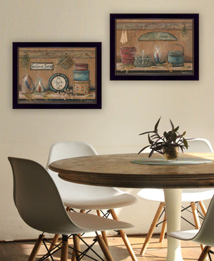 English Elm "shelf Treasures" Botanical 2 Piece Framed Wall Art Set with Matte Black Wood Frame B06788349