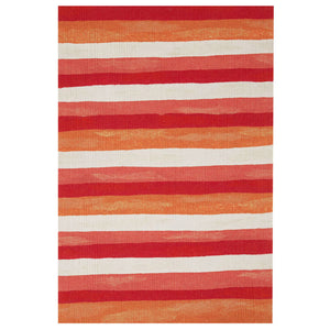 Trans Ocean Liora Manne Visions Ii Handmade Area Rug - Contemporary Painted Stripes For Indoor/Outdoor Use Red Polyester Vcf23431324