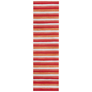 Trans Ocean Liora Manne Visions Ii Handmade Area Rug - Contemporary Painted Stripes For Indoor/Outdoor Use Red Polyester Vcfr8431324