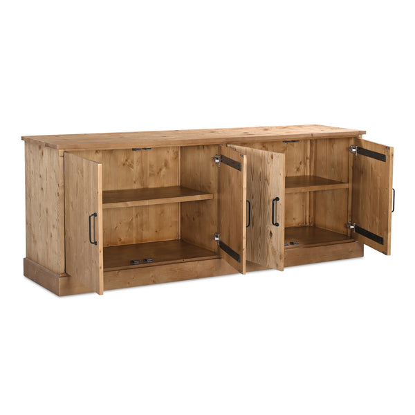 Moe's Home Tade Sideboard: Timeless Solid Pinewood Craftsmanship With Durable Design For Lasting Heritage Appeal Brown Solid Pinewood,Mdf Back Ve-1031-21