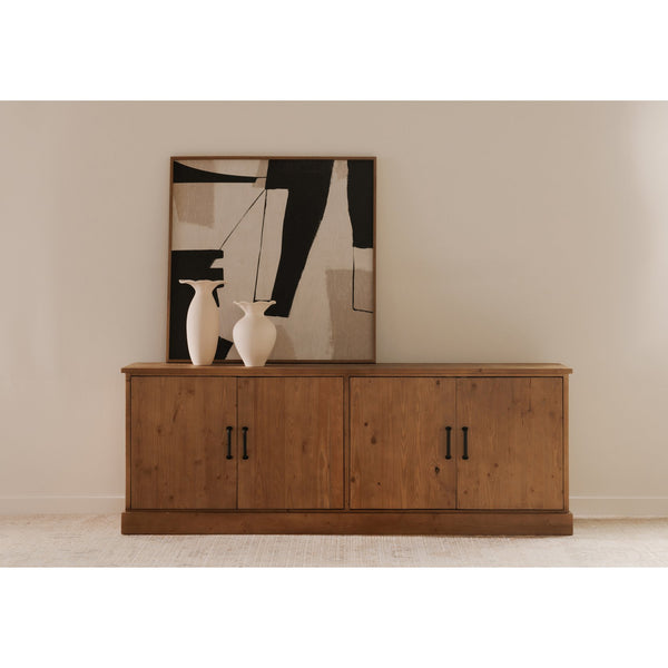 Moe's Home Tade Sideboard: Timeless Solid Pinewood Craftsmanship With Durable Design For Lasting Heritage Appeal Brown Solid Pinewood,Mdf Back Ve-1031-21