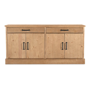 Moe's Home Tade Sideboard: Timeless Solid Pinewood Craftsmanship With Durable Design For Lasting Heritage Appeal Brown Solid Pinewood,Mdf Back Ve-1032-21