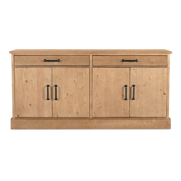 Moe's Home Tade Sideboard: Timeless Solid Pinewood Craftsmanship With Durable Design For Lasting Heritage Appeal Brown Solid Pinewood,Mdf Back Ve-1032-21