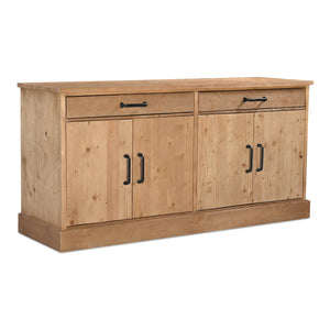 Moe's Home Tade Sideboard: Timeless Solid Pinewood Craftsmanship With Durable Design For Lasting Heritage Appeal Brown Solid Pinewood,Mdf Back Ve-1032-21