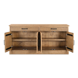Moe's Home Tade Sideboard: Timeless Solid Pinewood Craftsmanship With Durable Design For Lasting Heritage Appeal Brown Solid Pinewood,Mdf Back Ve-1032-21