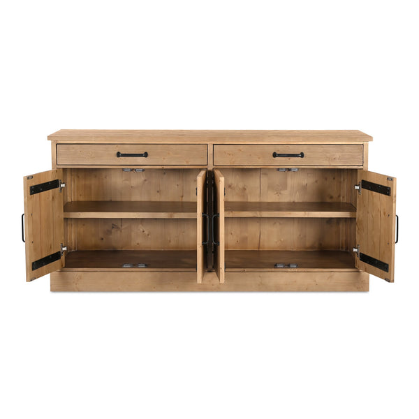 Moe's Home Tade Sideboard: Timeless Solid Pinewood Craftsmanship With Durable Design For Lasting Heritage Appeal Brown Solid Pinewood,Mdf Back Ve-1032-21
