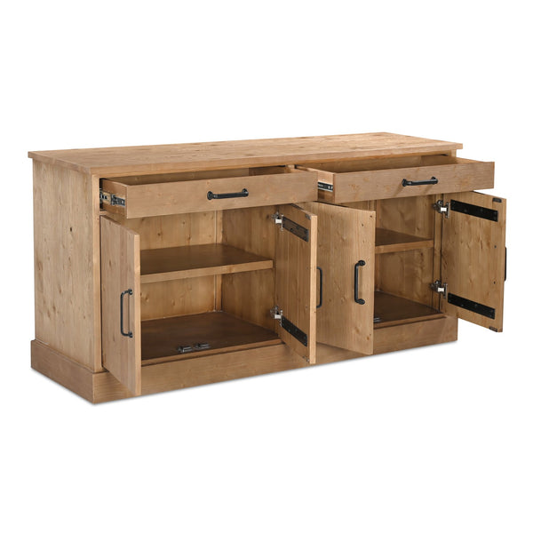 Moe's Home Tade Sideboard: Timeless Solid Pinewood Craftsmanship With Durable Design For Lasting Heritage Appeal Brown Solid Pinewood,Mdf Back Ve-1032-21