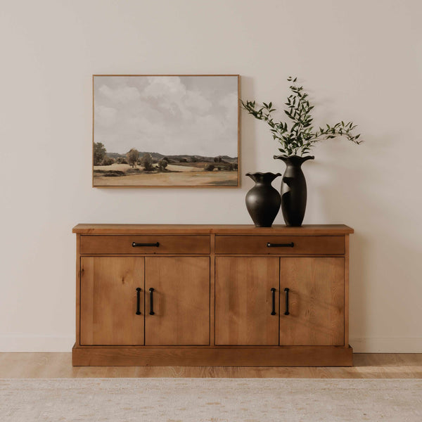 Moe's Home Tade Sideboard: Timeless Solid Pinewood Craftsmanship With Durable Design For Lasting Heritage Appeal Brown Solid Pinewood,Mdf Back Ve-1032-21