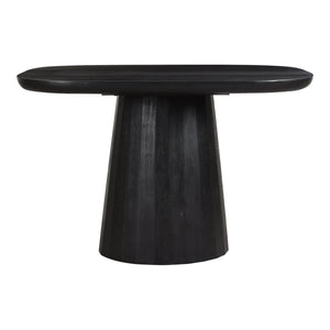 Moe's Home Freed Dining Table - Modern Rustic Solid Acacia Wood Design With Oversized Drum Pedestal Base Black Solid Acacia Wood Ve-1111-02-0