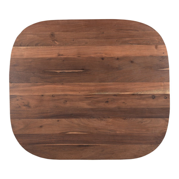 Moe's Home Freed Dining Table - Modern Rustic Acacia Wood Design With Oversized Pedestal Base For 4 Guests Natural Solid Acacia Wood Ve-1111-03-0