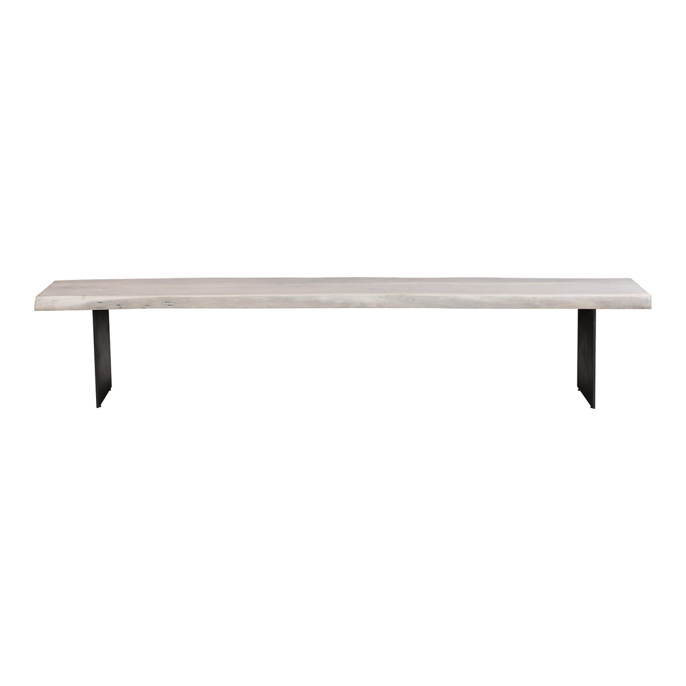 Moe's Home Evans Dining Bench - Unique Live Edge Acacia Wood Seat With Industrial Iron Legs For Stylish Dining White Solid Acacia Wood,Iron Legs Ve-1118-18-0