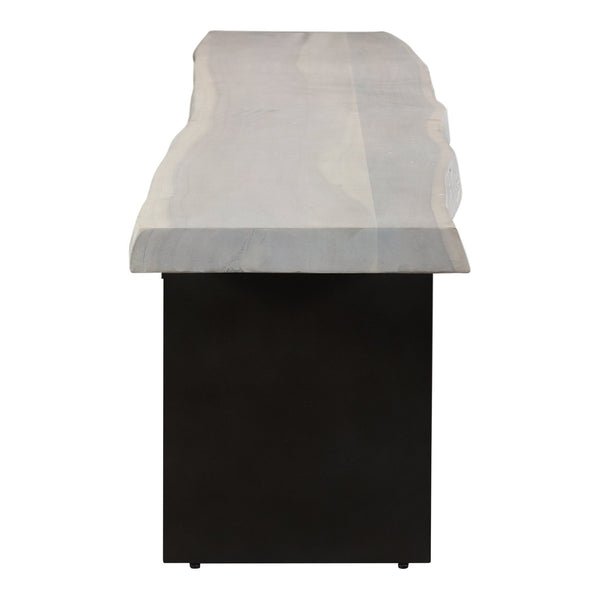 Moe's Home Evans Dining Bench - Unique Live Edge Acacia Wood Seat With Industrial Iron Legs For Stylish Dining White Solid Acacia Wood,Iron Legs Ve-1118-18-0