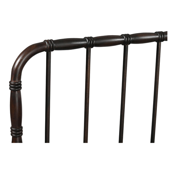 Moe's Home Vivian Bed - Timeless Elegance In Solid Acacia Wood With Turned Detailing For Luxurious Comfort Brown Acacia Wood Ve-1129-20-0