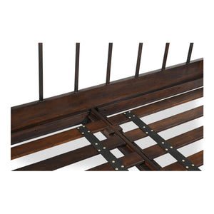 Moe's Home Vivian Bed - Timeless Elegance In Solid Acacia Wood With Turned Detailing For Luxurious Comfort Brown Acacia Wood Ve-1129-20-0