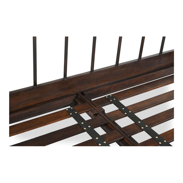 Moe's Home Vivian Bed - Timeless Elegance In Solid Acacia Wood With Turned Detailing For Luxurious Comfort Brown Acacia Wood Ve-1129-20-0