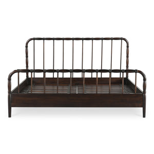 Moe's Home Vivian Bed - Timeless Elegance In Solid Acacia Wood With Turned Detailing For Luxurious Comfort Brown Acacia Wood Ve-1129-20-0