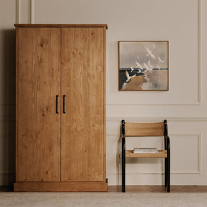 Moe's Home Tade Tall Cabinet - Timeless Solid Pine Design With 3 Shelves, Inspired By Irish Antique Craftsmanship Brown Solid Pine Wood Ve-1131-21