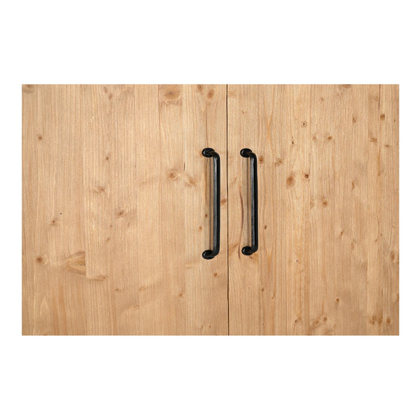 Moe's Home Tade Tall Cabinet - Timeless Solid Pine Design With 3 Shelves, Inspired By Irish Antique Craftsmanship Brown Solid Pine Wood Ve-1131-21