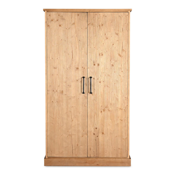Moe's Home Tade Tall Cabinet - Timeless Solid Pine Design With 3 Shelves, Inspired By Irish Antique Craftsmanship Brown Solid Pine Wood Ve-1131-21