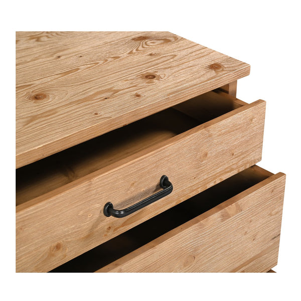 Moe's Home Tade 3-drawer Nightstand - Timeless Solid Pine Craftsmanship Inspired By Irish Antiques And Legacy Brown Solid Pine Wood,Mdf Back Ve-1132-21