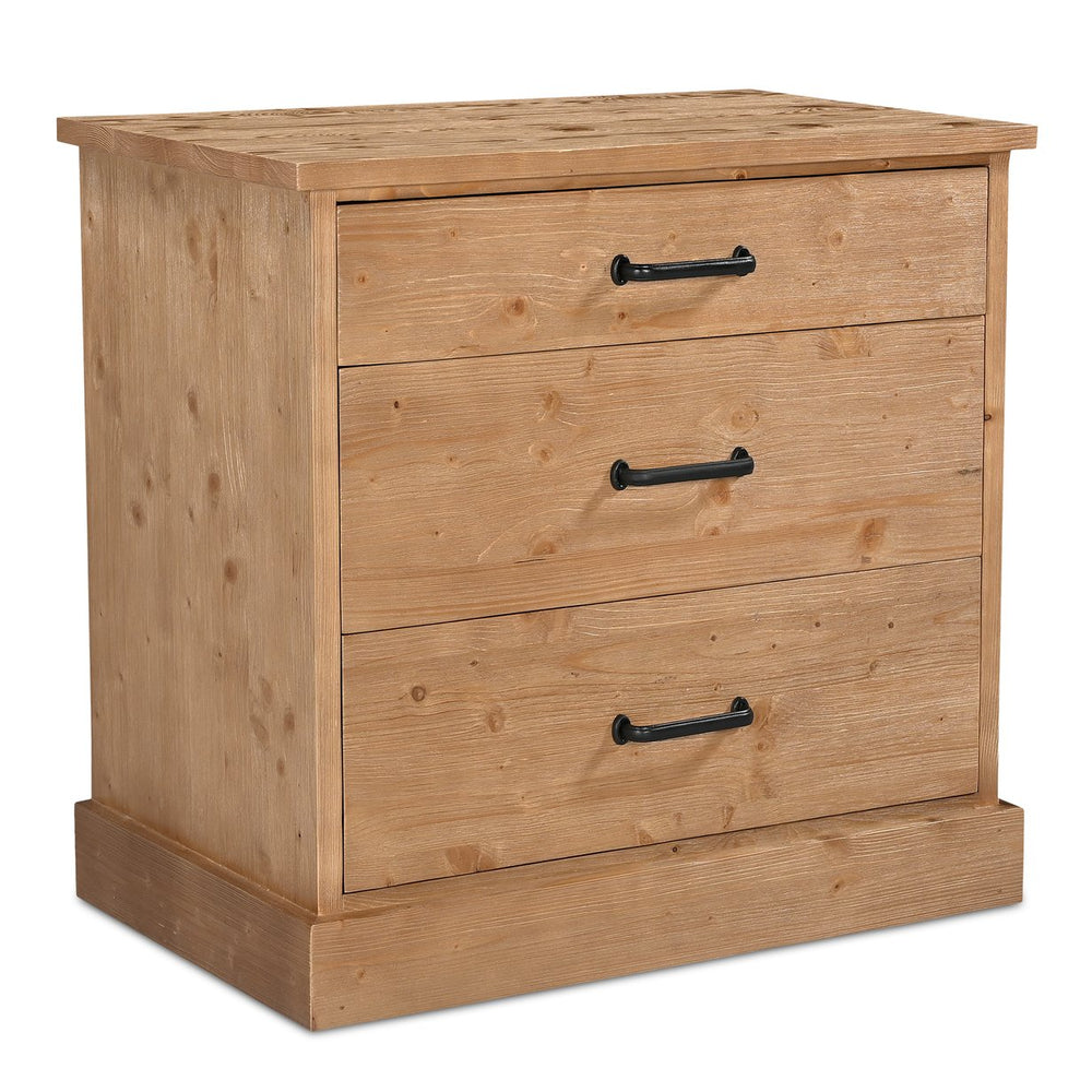 Moe's Home Tade 3-drawer Nightstand - Timeless Solid Pine Craftsmanship Inspired By Irish Antiques And Legacy Brown Solid Pine Wood,Mdf Back Ve-1132-21