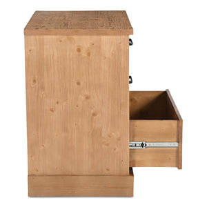 Moe's Home Tade 3-drawer Nightstand - Timeless Solid Pine Craftsmanship Inspired By Irish Antiques And Legacy Brown Solid Pine Wood,Mdf Back Ve-1132-21