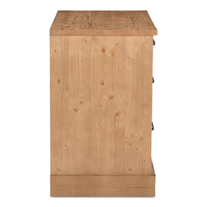 Moe's Home Tade 3-drawer Nightstand - Timeless Solid Pine Craftsmanship Inspired By Irish Antiques And Legacy Brown Solid Pine Wood,Mdf Back Ve-1132-21