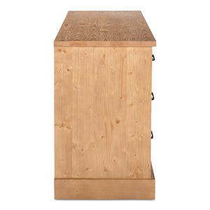 Moe's Home Tade 6 Drawer Dresser - Timeless Solid Pine Furniture Inspired By Irish Antiques For Lasting Strength Brown Solid Pine Wood,Mdf Back Ve-1133-21