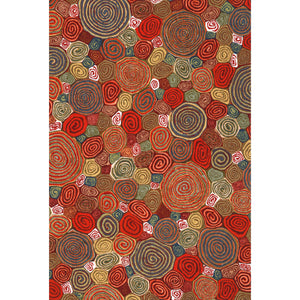 Trans Ocean Liora Manne Visions Iii Giant Swirls Indoor/Outdoor Area Rug - Durable, Artful Accent For Any Space Red Polyester Veb23310224