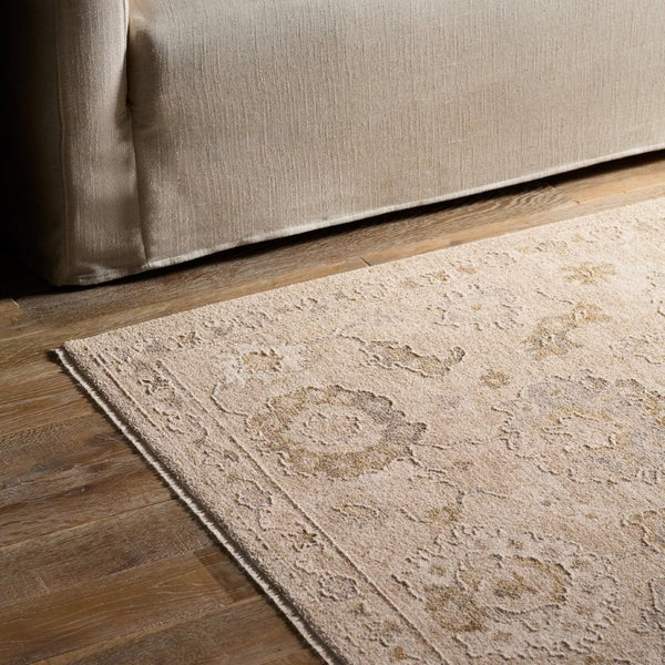 Jaipur Living Jaipur Alara Powerloomed Oushak Runner 3X9 – Plush 0.5" Pile, Gold & Yellow Tones, Durable Polyester Ivory / White RUG165946