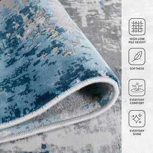 Amer Rugs Venice Abstract Design Power-loom Area Rug - Premium Turkish Craftsmanship For Elegant Spaces Gray Viscose, Acrylic Ven10203