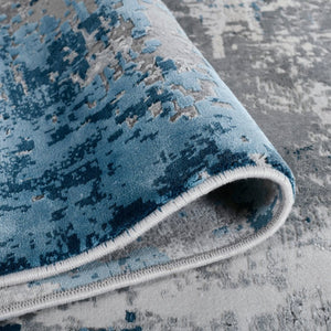 Amer Rugs Venice Abstract Design Power-loom Area Rug - Premium Turkish Craftsmanship For Elegant Spaces Gray Viscose, Acrylic Ven10203