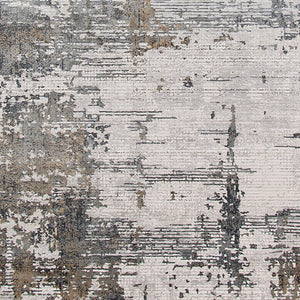 Amer Rugs Venice Abstract Design Power-loom Area Rug - Premium Turkish Craftsmanship For Elegant Spaces Ivory,Gold Viscose, Acrylic Ven20203