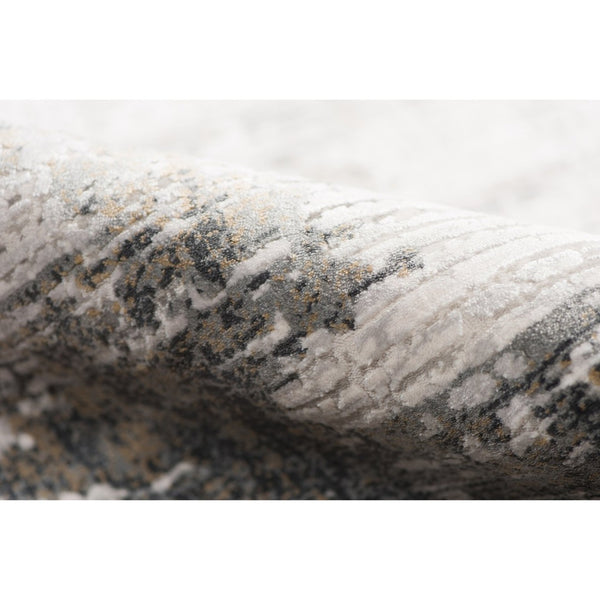 Amer Rugs Venice Abstract Design Power-loom Area Rug - Premium Turkish Craftsmanship For Elegant Spaces Ivory,Gold Viscose, Acrylic Ven20203