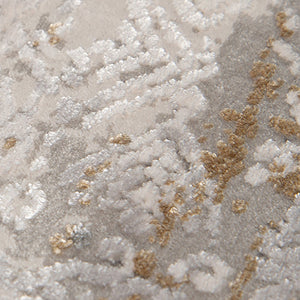 Amer Rugs Venice Contemporary Bordered Power-loom Area Rug - Premium Hand-carved Silk & Acrylic Elegance Gray,Gold Viscose, Acrylic Ven40203