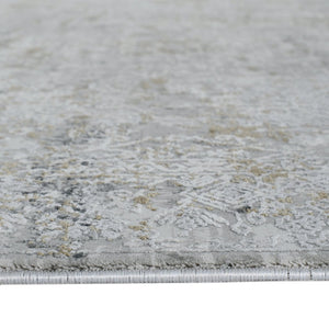 Amer Rugs Venice Contemporary Bordered Power-loom Area Rug - Premium Hand-carved Silk & Acrylic Elegance Gray,Gold Viscose, Acrylic Ven40203