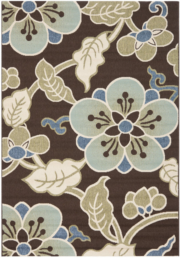 Safavieh Veranda Premium Decorative Area Rug – Luxurious Comfort With Stunning Chocolate Aqua Design Chocolate ,Aqua 87% Polypropylen,9.3% Polyester,3.7% Latex Ver001-0623-7sq