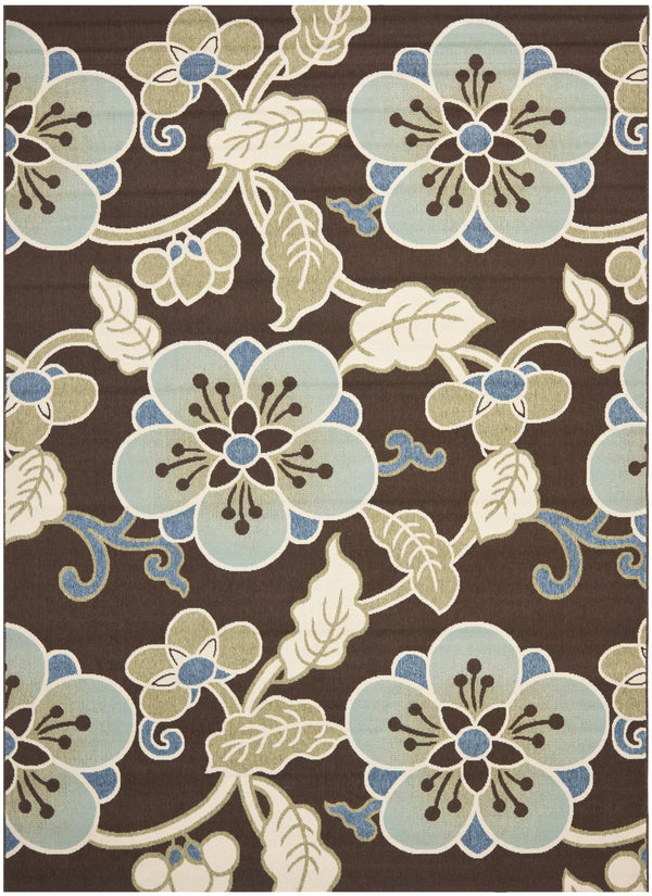 Safavieh Veranda Premium Decorative Area Rug – Luxurious Comfort With Stunning Chocolate Aqua Design Chocolate ,Aqua 87% Polypropylen,9.3% Polyester,3.7% Latex Ver001-0623-7sq