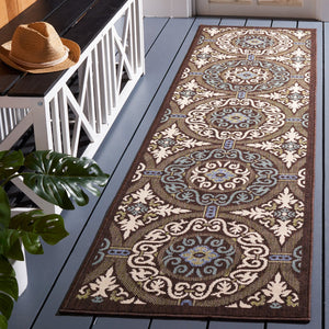 Safavieh Veranda Stylish Chocolate Cream Area Rug - Soft, Durable, Perfect For Home Décor & Comfort Chocolate ,Aqua 87% Polypropylen,9.3% Polyester,3.7% Latex Ver055-0723-214