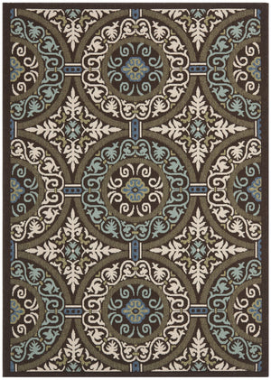Safavieh Veranda Stylish Chocolate Cream Area Rug - Soft, Durable, Perfect For Home Décor & Comfort Chocolate ,Aqua 87% Polypropylen,9.3% Polyester,3.7% Latex Ver055-0723-214