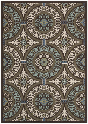 Safavieh Veranda Stylish Chocolate Cream Area Rug - Soft, Durable, Perfect For Home Décor & Comfort Chocolate ,Aqua 87% Polypropylen,9.3% Polyester,3.7% Latex Ver055-0723-214